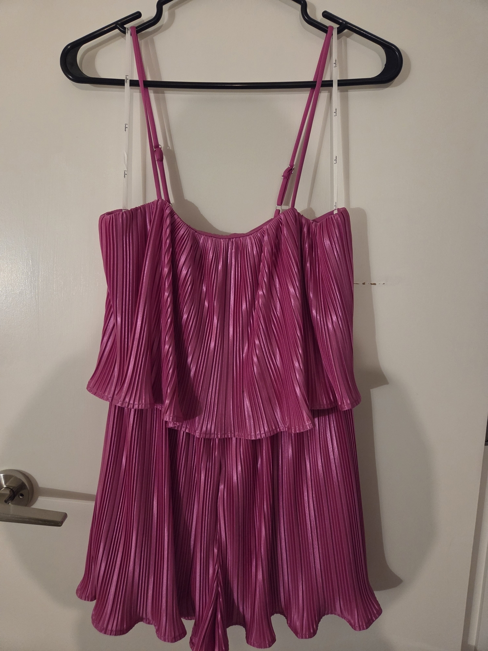 Lulu's Fuchsia Pleated Spaghetti-Strap Romper